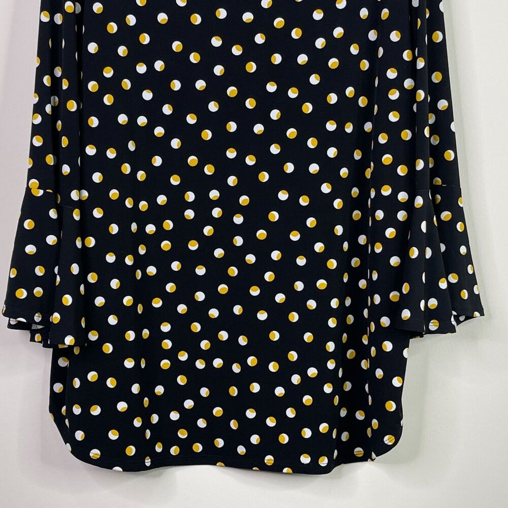 Carmen Marc Valvo Polka Dot Y2K Bell Sleeve Blouse Women's Size 2X - Picture 6 of 8